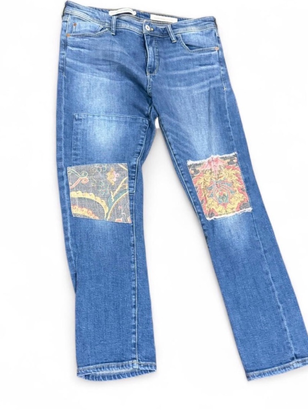 Pilcro and the Letterpress Patchwork Slim Boyfriend Jeans